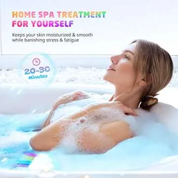 Elfinbay XL Rainbow Bath Bombs for Kids & Adults - 4 Pack