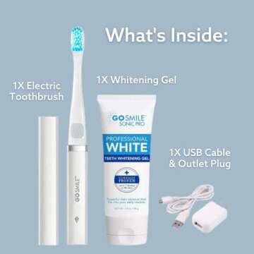 Go Smile Smart Sonic On-The-Go Blue Light Technology Whitening Kit - Dentist Recommended Electric To...