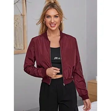 Cozy Lightweight Bomber Biker Jacket for Women