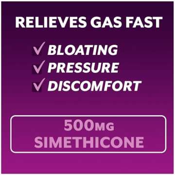 Phazyme Gas Relief, Ultimate Gas and Bloating Relief for Adults, 500 mg Simethicone Fast Gels, 20 Co...