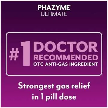 Phazyme Gas Relief, Ultimate Gas and Bloating Relief for Adults, 500 mg Simethicone Fast Gels, 20 Count