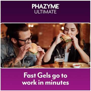 Phazyme Gas Relief, Ultimate Gas and Bloating Relief for Adults, 500 mg Simethicone Fast Gels, 20 Count