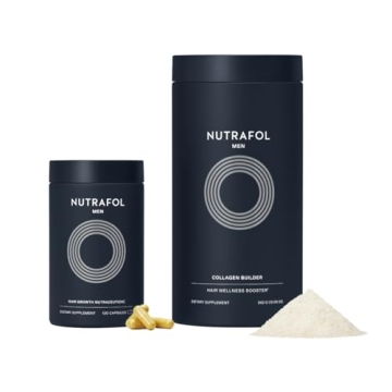 Nutrafol Men's Hair Growth Supplement and Collagen Peptides Powder, Physician-formulated for Visibly...