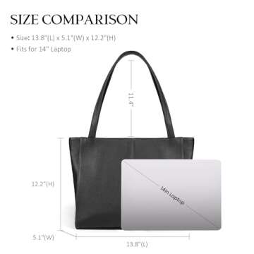 BEFEN Black Leather Tote Bag for Stylish Convenience