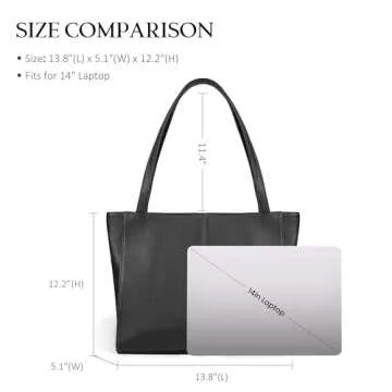 BEFEN Black Leather Tote Bag for Stylish Convenience