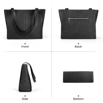 BEFEN Black Leather Tote Bag for Stylish Convenience