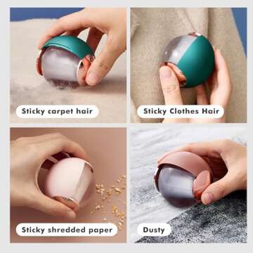 Washable Reusable Gel Lint Roller Ball for Pet Hair, Portable Dog Cat Pet Hair Remover for Clothes, ...