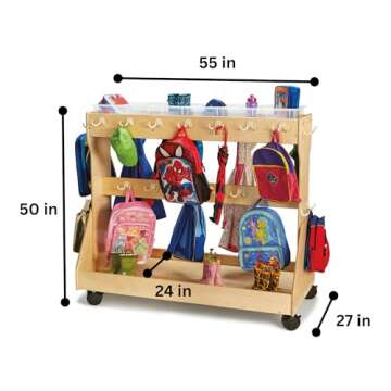 Jonti-Craft 39480JC Mobile Backpack Cart - Large Storage for Kids