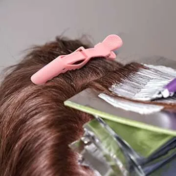 Ondder 14 Pcs Pink Alligator Hair Clips for Styling Sectioning Large Pro Salon Hair Clips Barber for Coloring, Cutting, Sectioning Big Gator Clips Hair Styling Accessories for Women Men Girls