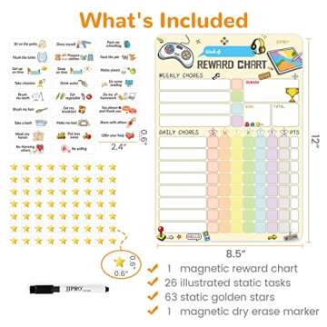 Chore Chart for Kids at Home,Video Game Magnetic Reward Chart for Kids Behavior; Behavior Chart for ...