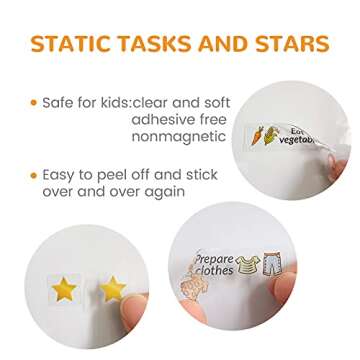 Chore Chart for Kids at Home,Video Game Magnetic Reward Chart for Kids Behavior; Behavior Chart for Kids,Good Responsibility Chart Board,Routine Chart for Kids,Static Tasks and Golden Stars Included!