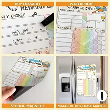 Chore Chart for Kids at Home,Video Game Magnetic Reward Chart for Kids Behavior; Behavior Chart for Kids,Good Responsibility Chart Board,Routine Chart for Kids,Static Tasks and Golden Stars Included!
