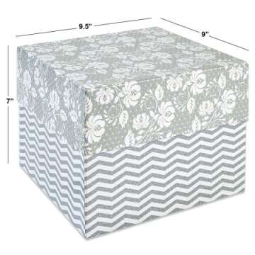 Current Grey Roses Greeting Card Organizer Box, Stores 140+ cards (not included). 7" x 9" x 9-1/2"
