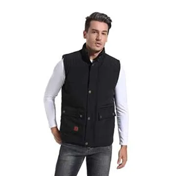 Flygo Men's Winter Warm Padded Vest for Outdoor Use