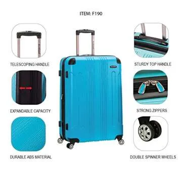 Rockland London Expandable Luggage with Spinner Wheels 28-20 In