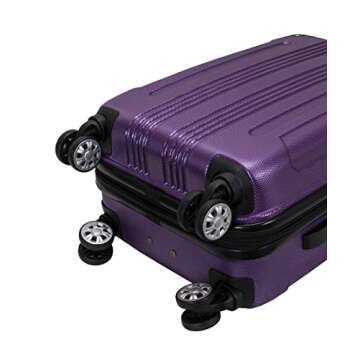 Rockland London Hardside Expandable Luggage with Spinner Wheels, Purple, 28-24-20-Inch