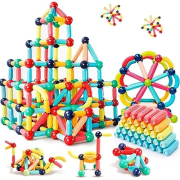 DMOIU Magnetic Building Blocks STEM Educational Toy for Kids Montessori Learning Sticks and Balls Pr...