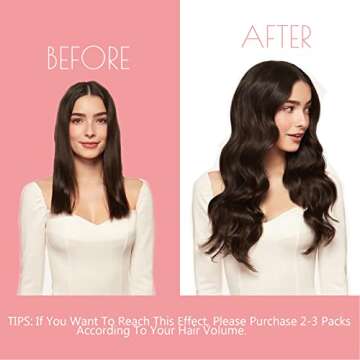 Loxxy Seamless Hair Extensions Clip in Human Hair 22inch Darkest Brown 100% Remy Natural Thick Hair Silky Straight Ultra-Invisible Tape Clip Hair Extensions 110gram #2