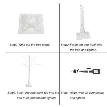 Twinkle Star Lighted Birch Tree for Home Wedding Festival Party Christmas Decoration (4 ft)