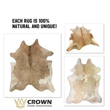 Authentic Brazilian Cowhide Area Rug in Buttercream