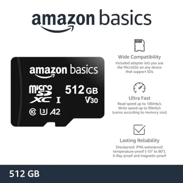 Amazon Basics Micro SDXC Memory Card - 64GB to 1TB