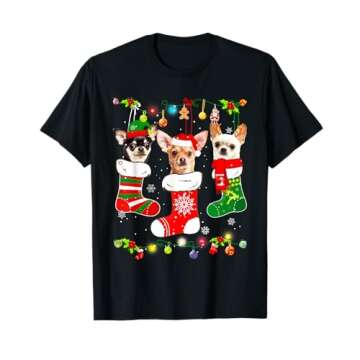 Funny Chihuahua Christmas Lights Gift T-Shirt for Dog Lovers