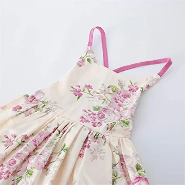 KISSOURBABY Vintage Floral Girls Summer Dress for Kids