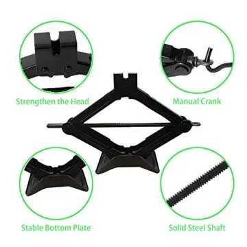 FGZKJ Scissor Car Jack, Scissor Jack with a Maximum Capacity of 2.0 Tons, Heavy Lifting Jack, Used for/SUV/MPV tire Repair and Replacement Tools, with Crank Handle (Hand Crank-2.0 tons)