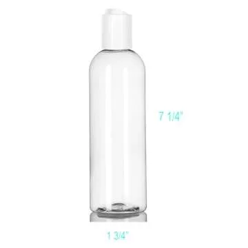 ljdeals 8 oz Clear Plastic Bottles Pack of 6 for Beauty