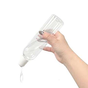 ljdeals 8 oz Clear Plastic Empty Bottles with White Disc Top Caps, Refillable Containers for Shampoo, Lotions, Cream and More Pack of 6, BPA Free, Made in USA