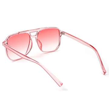 FEISEDY Retro Square Aviator Sunglasses for Men and Women - Stylish Sun Glasses B2835