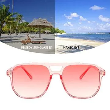 FEISEDY Retro Aviator Sunglasses for Unisex Fashion