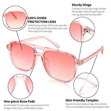 FEISEDY Retro Aviator Sunglasses for Unisex Fashion