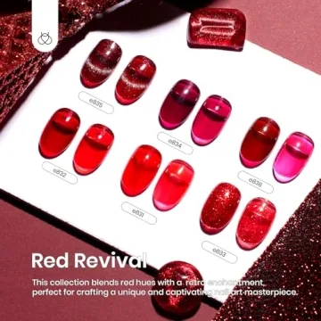 Beetles Gel Nail Polish Set, 6 Red Colors for Nail Art