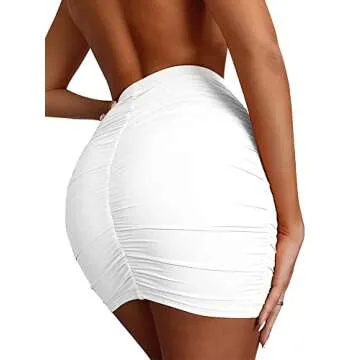 eoeoo Women's Stretch Ruched Mini Skirt for Every Occasion