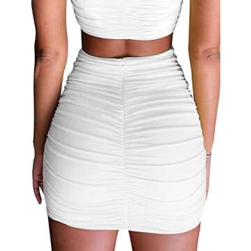 eoeoo Women's Stretch Ruched Mini Skirt for Every Occasion