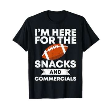 Snacks and Commercials Funny Football Bowl Gift T-Shirt