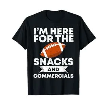 Snacks and Commercials Funny Football Bowl Gift T-Shirt