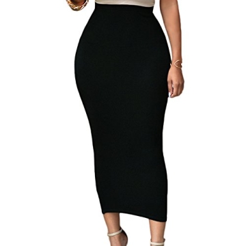 Stylish Eiffel Women's High Waist Bodycon Maxi Skirt Black