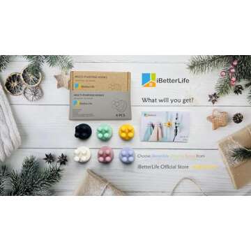 iBetterLife Good Grips Razor Holder - 4Pcs Self Adhesive Silicone Toothbrush Holders Wall Mounted to...