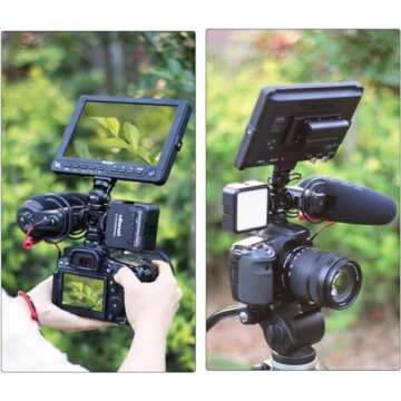 ULANZI PT-12 Camera Hot Shoe Extension Bracket with Triple Cold Shoe Mounts for Microphone LED Video Light, 1/4'' Screw for Magic Arm, Aluminum Shoe Mount Compatible with Nikon Canon Sony Cameras