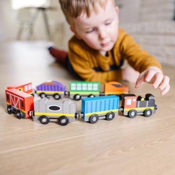 Melissa & Doug Wooden Magnetic Train Cars Educational Toy