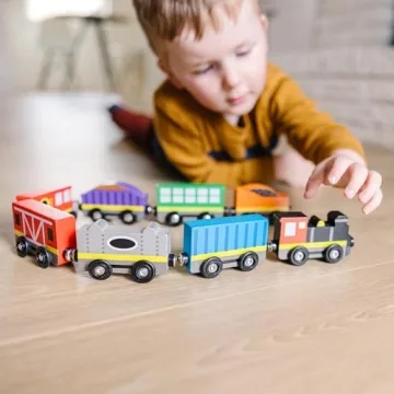 Melissa & Doug Wooden Magnetic Train Cars Educational Toy