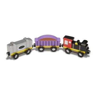 Melissa & Doug Wooden Magnetic Train Cars Educational Toy