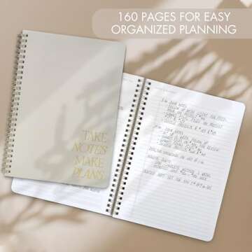 Beautiful Daily Planner And Notebook With Hourly Schedule - Aesthetic Spiral To do List Notepad to Easily Organize Your Work Tasks And Appointments - The Perfect Office Supplies For Women