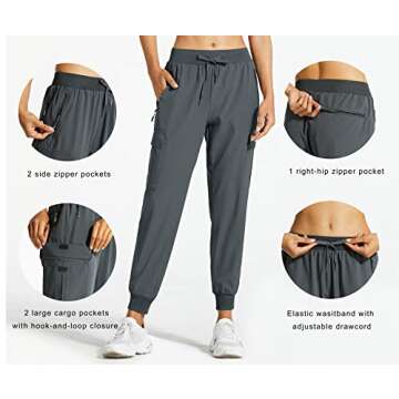 Libin Women's Cargo Joggers Lightweight Quick Dry Hiking Pants Athletic Workout Lounge Casual Outdoo...