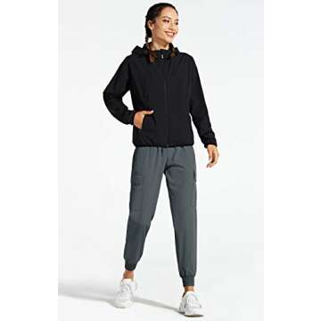 Libin Women's Cargo Joggers Lightweight Quick Dry Hiking Pants Athletic Workout Lounge Casual Outdoor, Steel Gray M