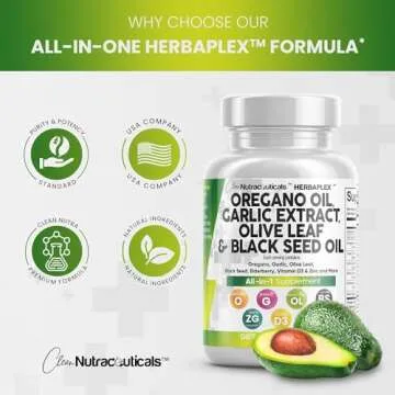Clean Nutra Oregano Oil with Garlic & Black Seed Capsules
