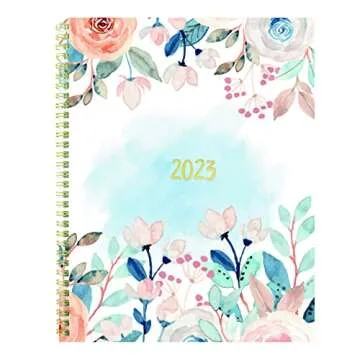 Blueline Monthly 14-Month Planner, Spring Floral Watercolor Artwork, 11 x 8.5, Multicolor Cover, 14-...