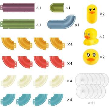 Water Ball Tracks Bath Toys for Kids 37 Pcs Set